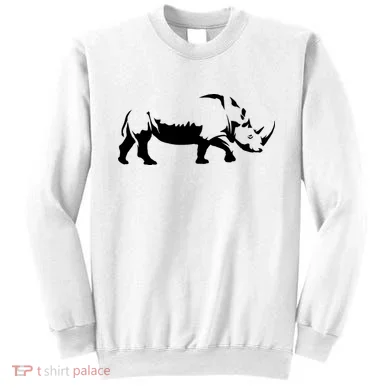 Simple Rhino Cut Out Silhouette Sweatshirt