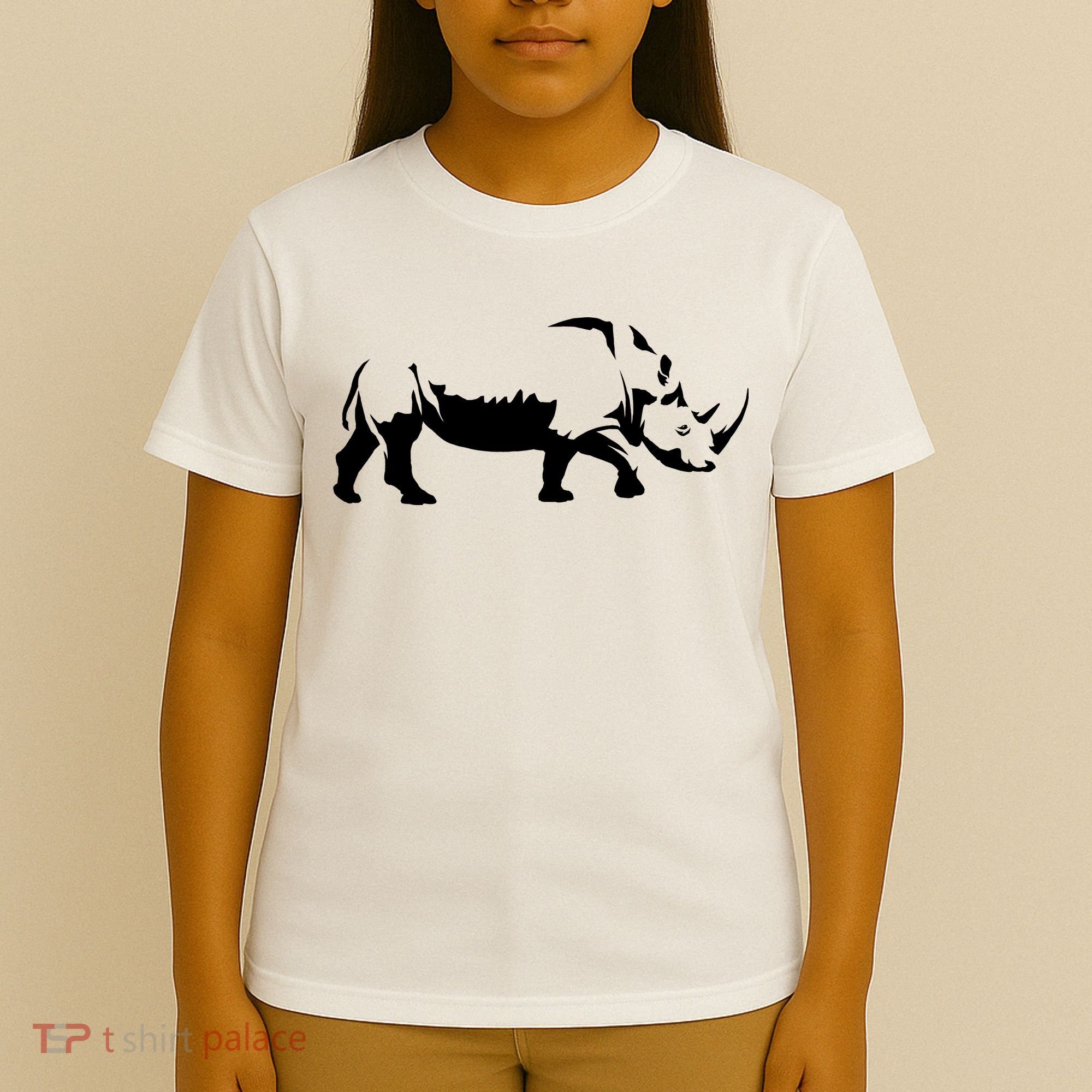 Simple Rhino Cut Out Silhouette T-Shirt