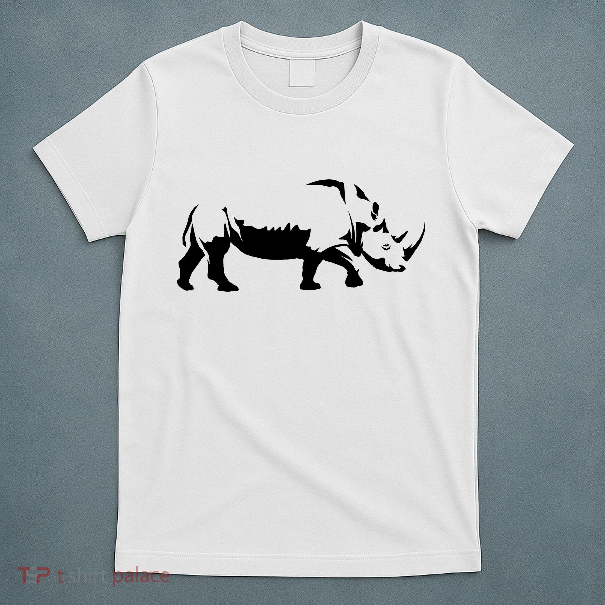 Simple Rhino Cut Out Silhouette T-Shirt