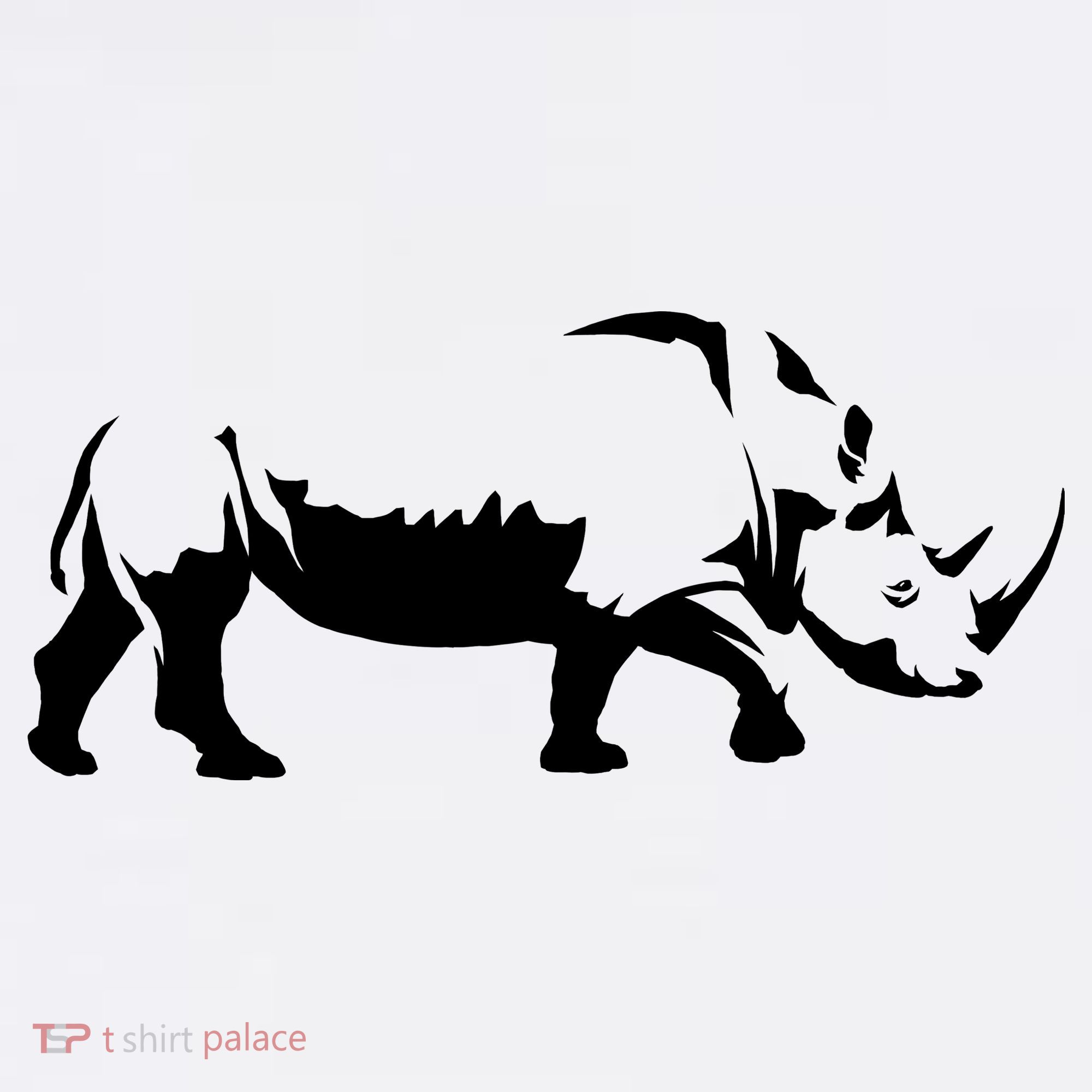 Simple Rhino Cut Out Silhouette T-Shirt