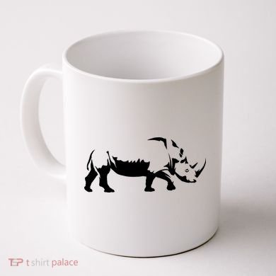 Simple Rhino Cut Out Silhouette Coffee Mug