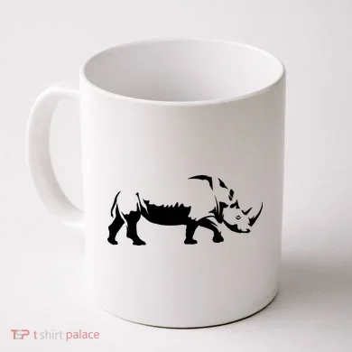 Simple Rhino Cut Out Silhouette Coffee Mug