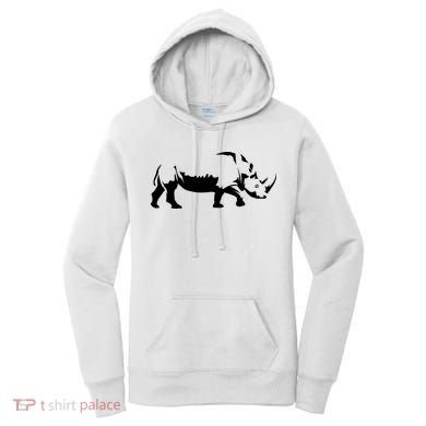 Simple Rhino Cut Out Silhouette Women's Hoodie