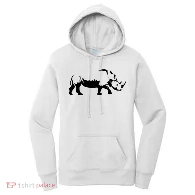 Simple Rhino Cut Out Silhouette Women's Hoodie