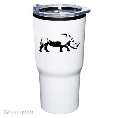 Simple Rhino Cut Out Silhouette Tumbler