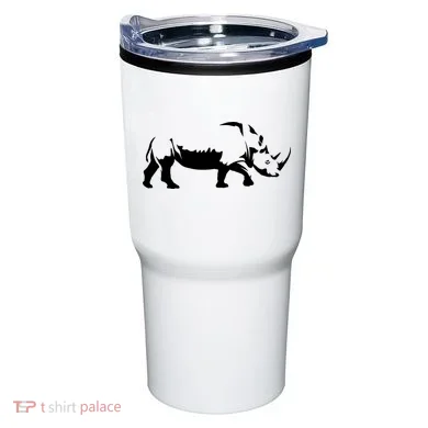 Simple Rhino Cut Out Silhouette Tumbler
