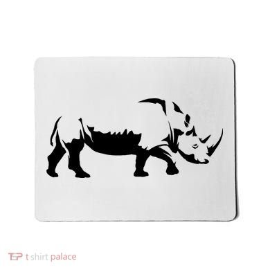 Simple Rhino Cut Out Silhouette Mousepad