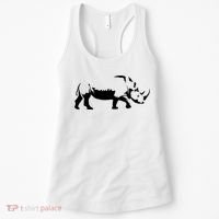 Simple Rhino Cut Out Silhouette Women's Tank Top thumb 0