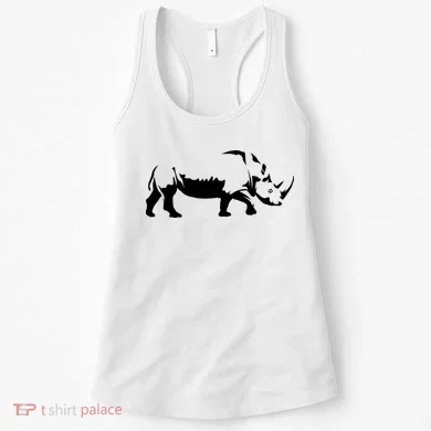 Simple Rhino Cut Out Silhouette Women's Tank Top
