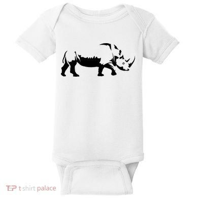 Simple Rhino Cut Out Silhouette Baby Bodysuit