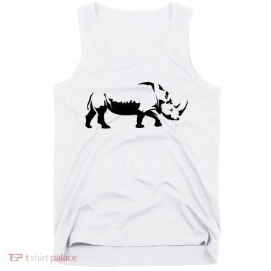 Simple Rhino Cut Out Silhouette Tank Top