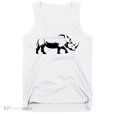 Simple Rhino Cut Out Silhouette Tank Top