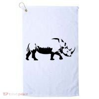 Simple Rhino Cut Out Silhouette Golf Towel thumb 0