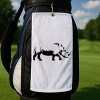 Simple Rhino Cut Out Silhouette Golf Towel thumb 2