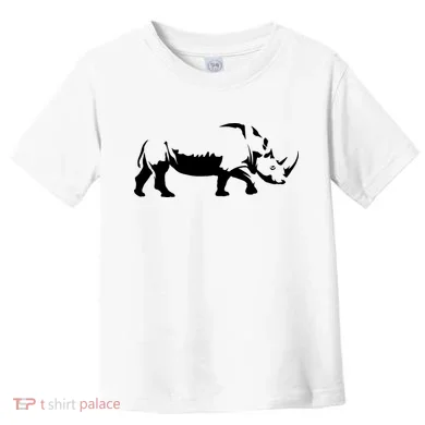 Simple Rhino Cut Out Silhouette Toddler T-Shirt