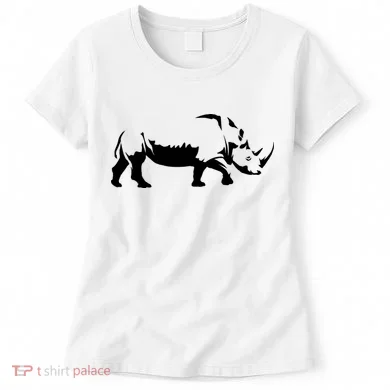 Simple Rhino Cut Out Silhouette Women's T-Shirt