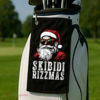 Skibidi Rizzmas Christmas Rizz Santa Claus Golf Towel thumb 2