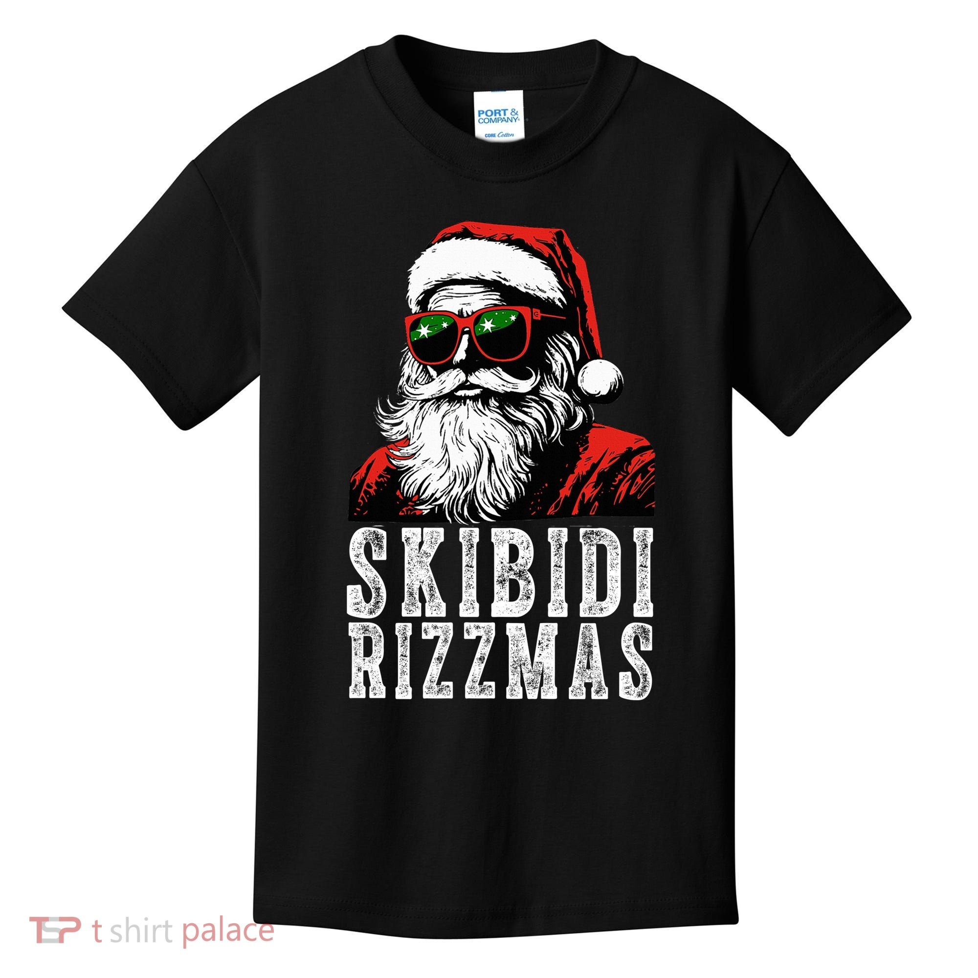 Skibidi Rizzmas Christmas Rizz Santa Claus Kids T-Shirt