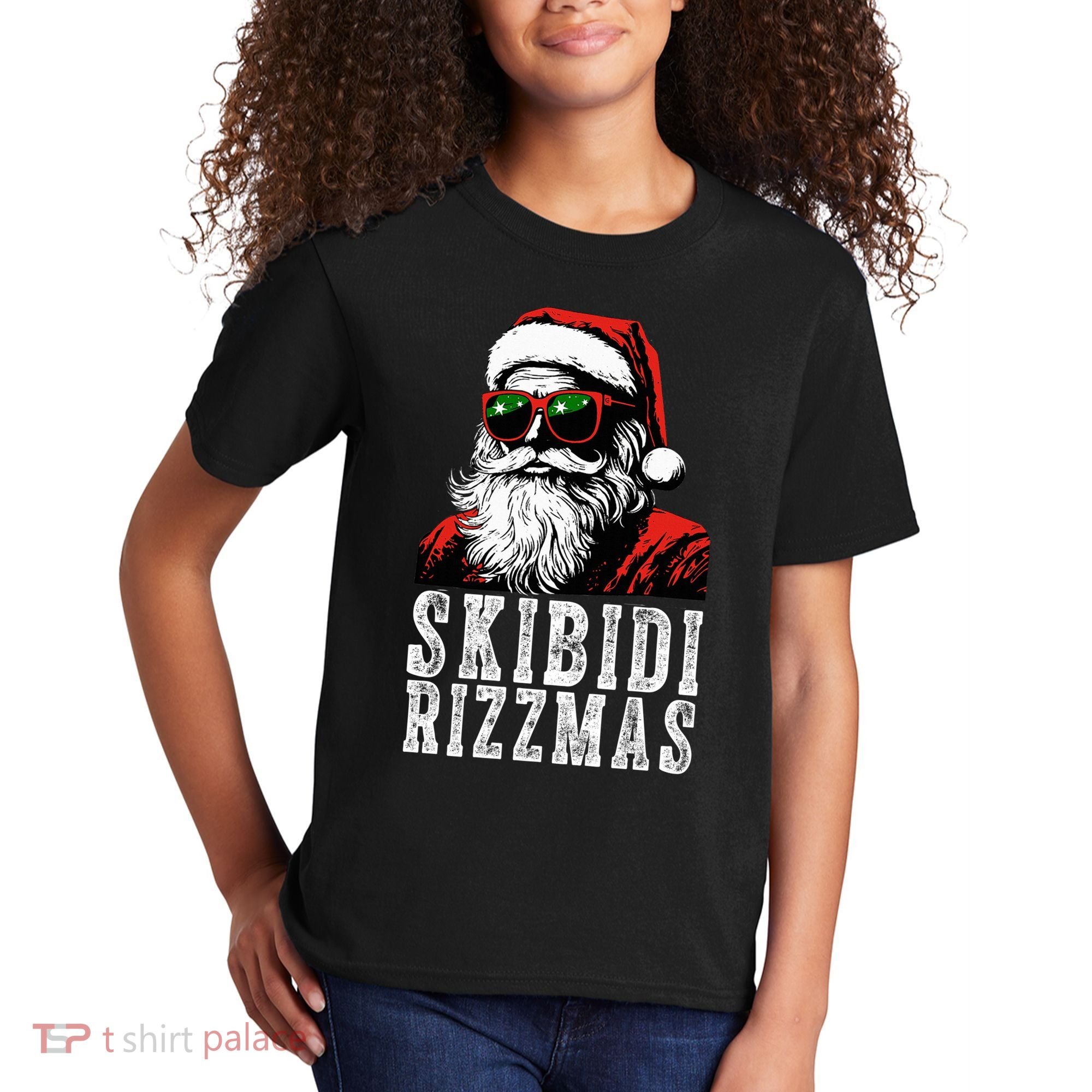 Skibidi Rizzmas Christmas Rizz Santa Claus Kids T-Shirt