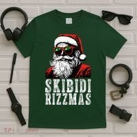 Skibidi Rizzmas Christmas Rizz Santa Claus T-Shirt thumb 5