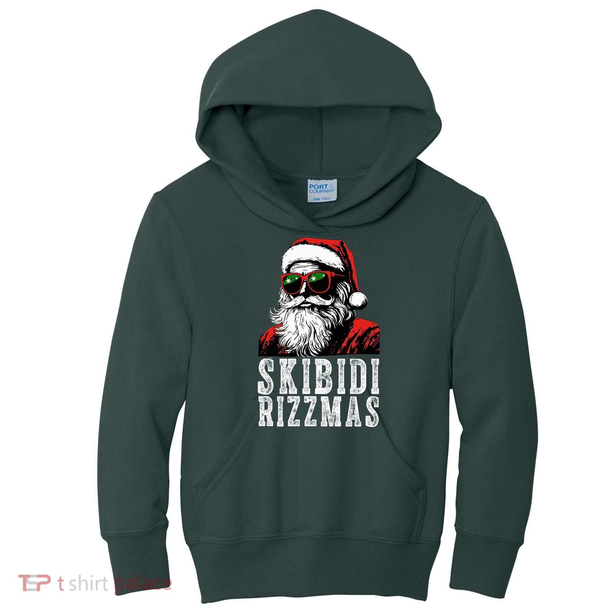 Skibidi Rizzmas Christmas Rizz Santa Claus Kids Hoodie