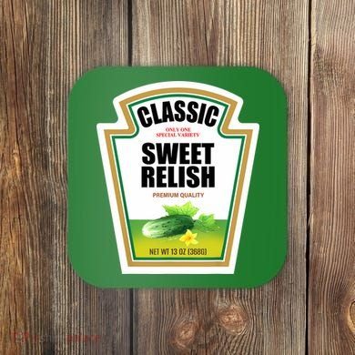 Sweet Relish Condiment Group Halloween Costume Coaster