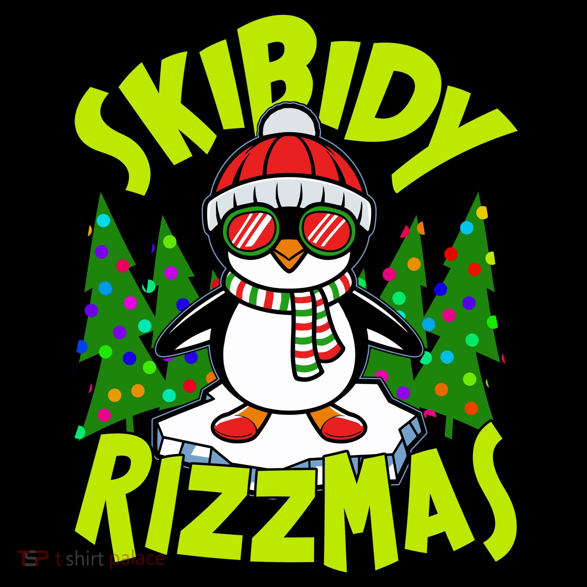 Skibidy Rizzmas Christmas Rizz Penguin Meme Women's Hoodie