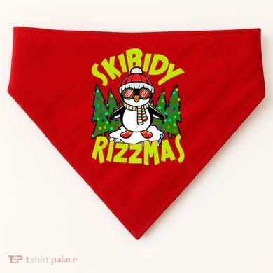 Skibidy Rizzmas Christmas Rizz Penguin Meme USA-Made Doggie Bandana