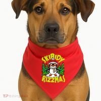 Skibidy Rizzmas Christmas Rizz Penguin Meme USA-Made Doggie Bandana thumb 1