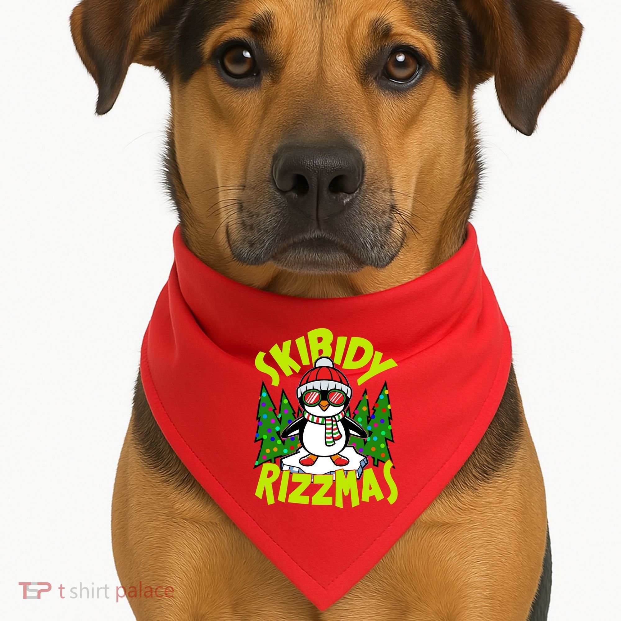 Skibidy Rizzmas Christmas Rizz Penguin Meme USA-Made Doggie Bandana