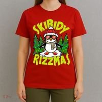 Skibidy Rizzmas Christmas Rizz Penguin Meme T-Shirt thumb 4