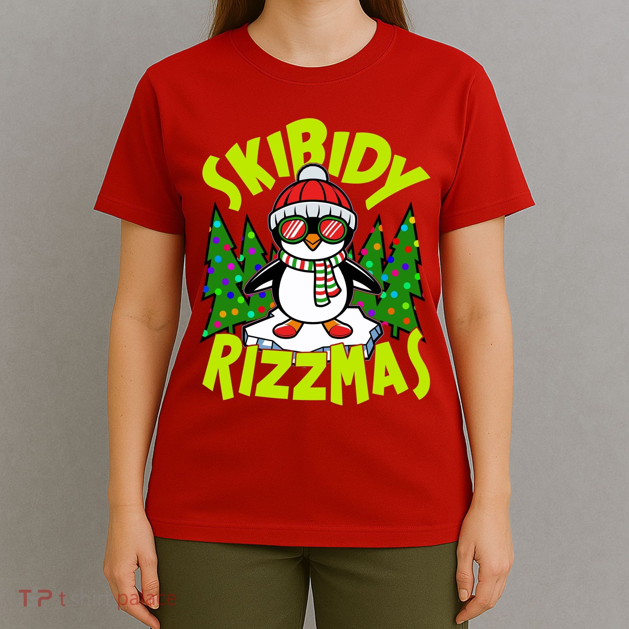 Skibidy Rizzmas Christmas Rizz Penguin Meme T-Shirt