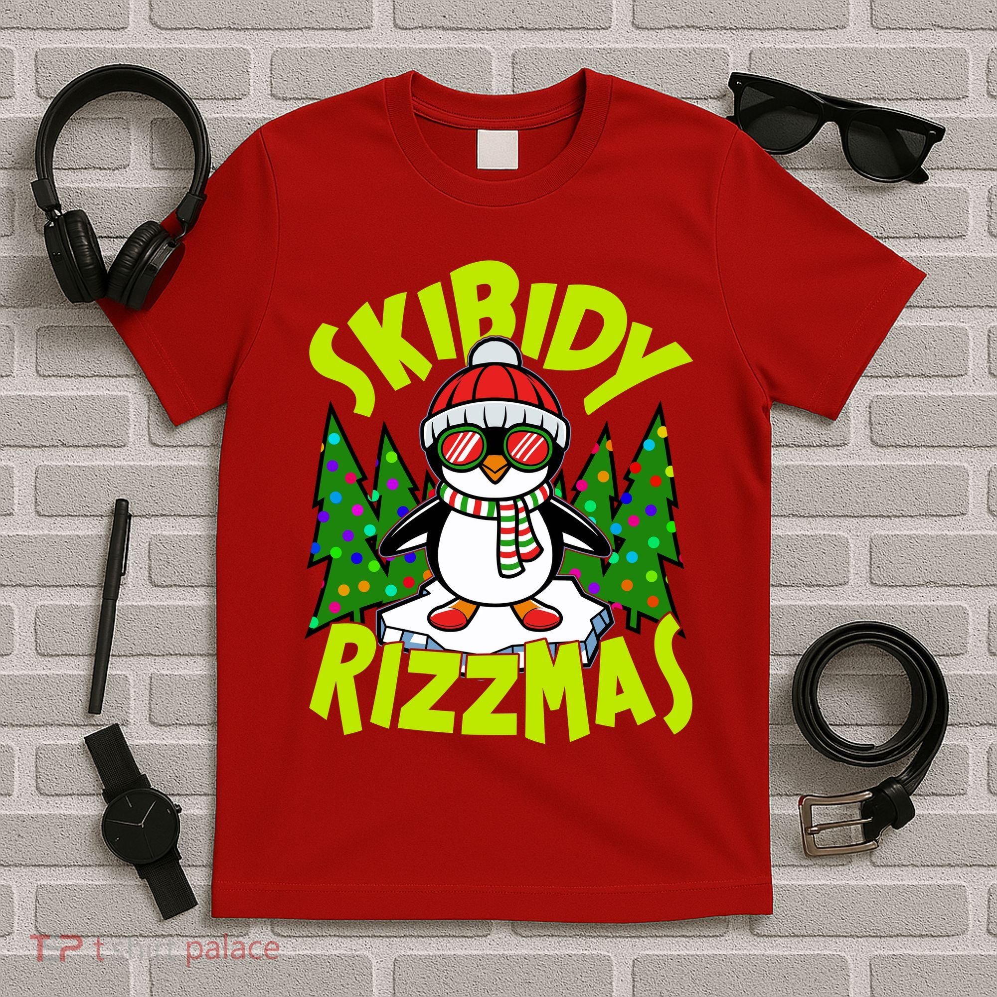 Skibidy Rizzmas Christmas Rizz Penguin Meme T-Shirt