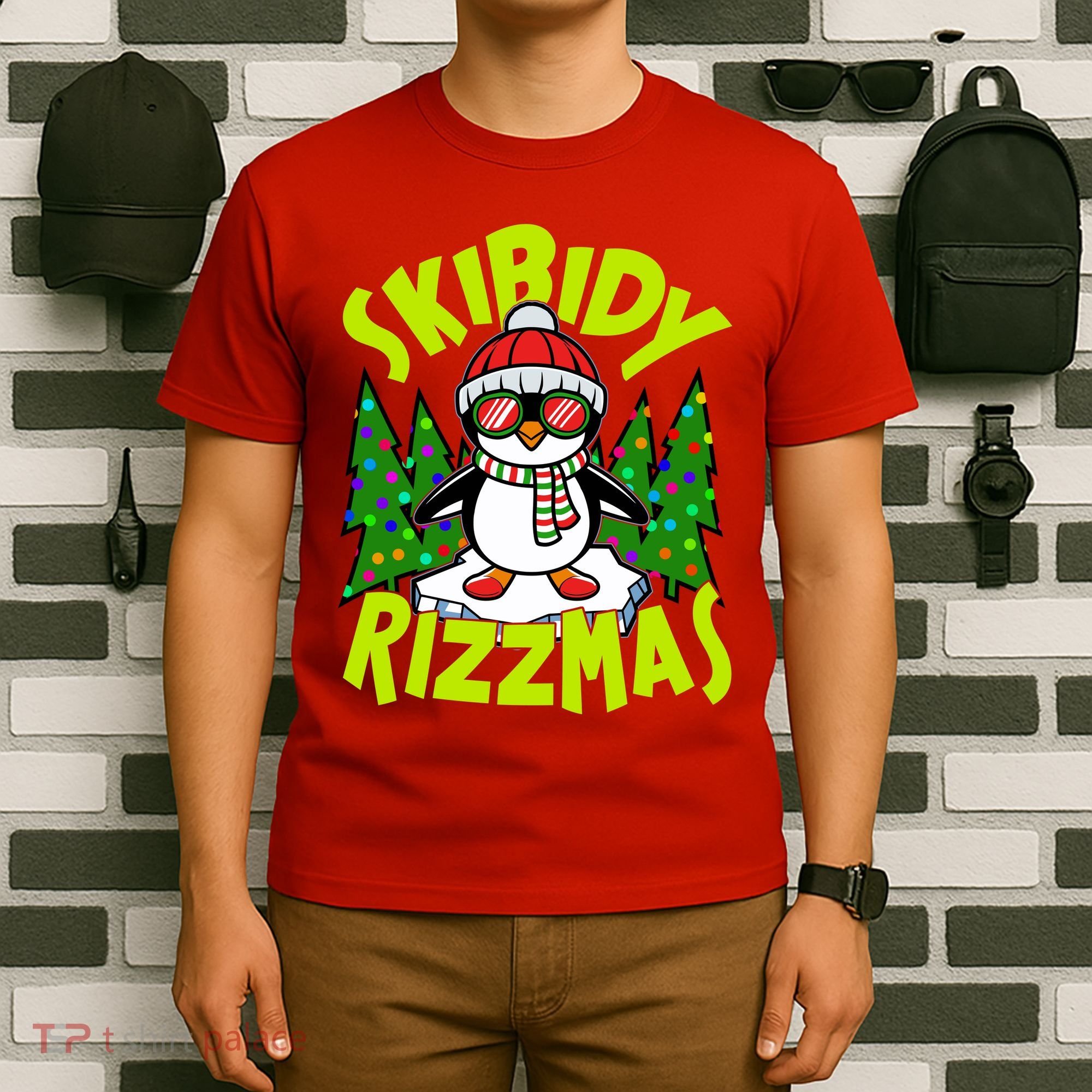 Skibidy Rizzmas Christmas Rizz Penguin Meme T-Shirt