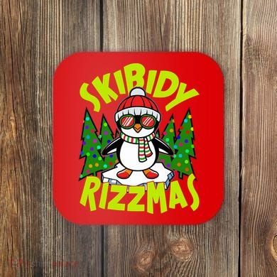 Skibidy Rizzmas Christmas Rizz Penguin Meme Coaster
