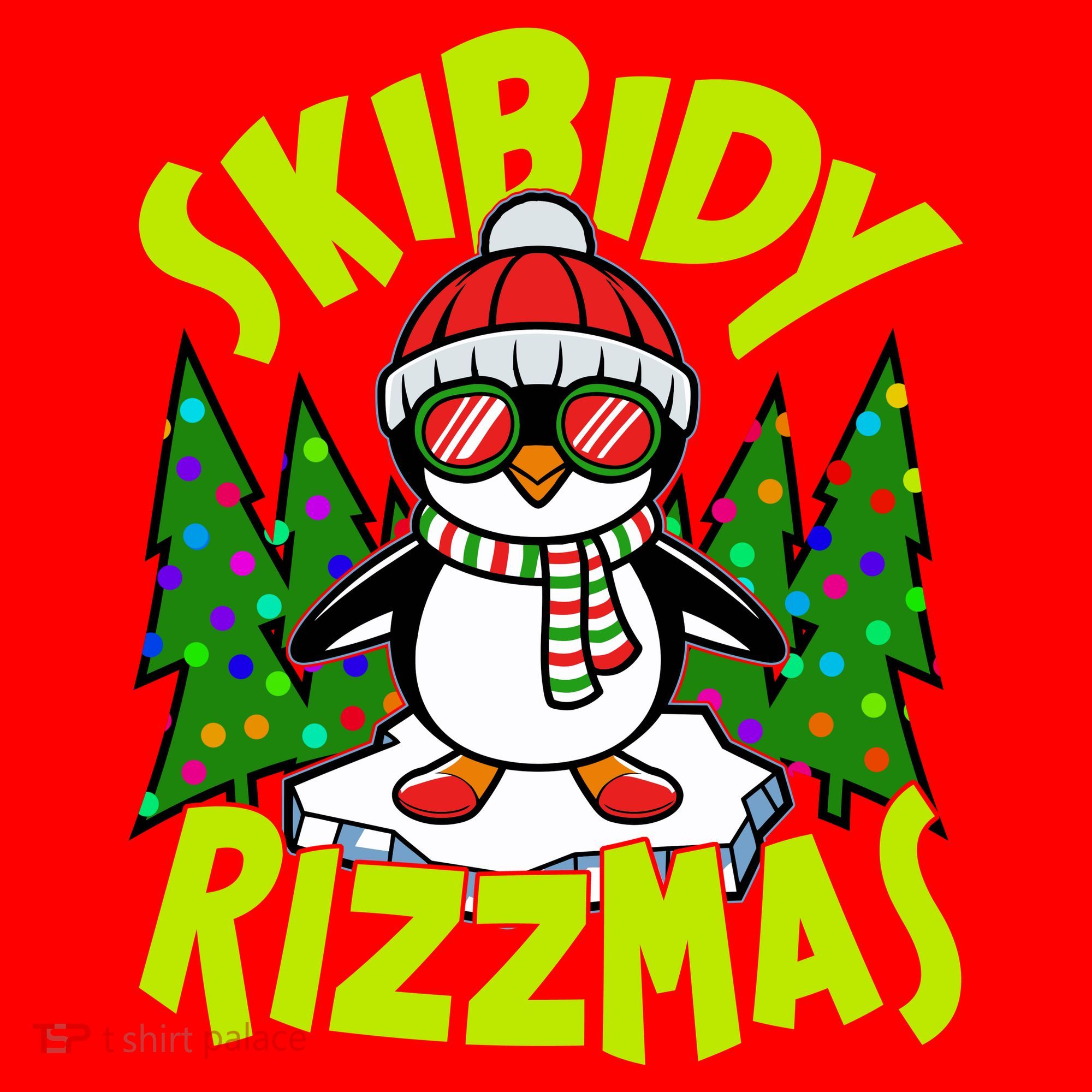 Skibidy Rizzmas Christmas Rizz Penguin Meme Coaster