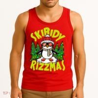 Skibidy Rizzmas Christmas Rizz Penguin Meme Tank Top thumb 3