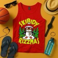 Skibidy Rizzmas Christmas Rizz Penguin Meme Tank Top thumb 4
