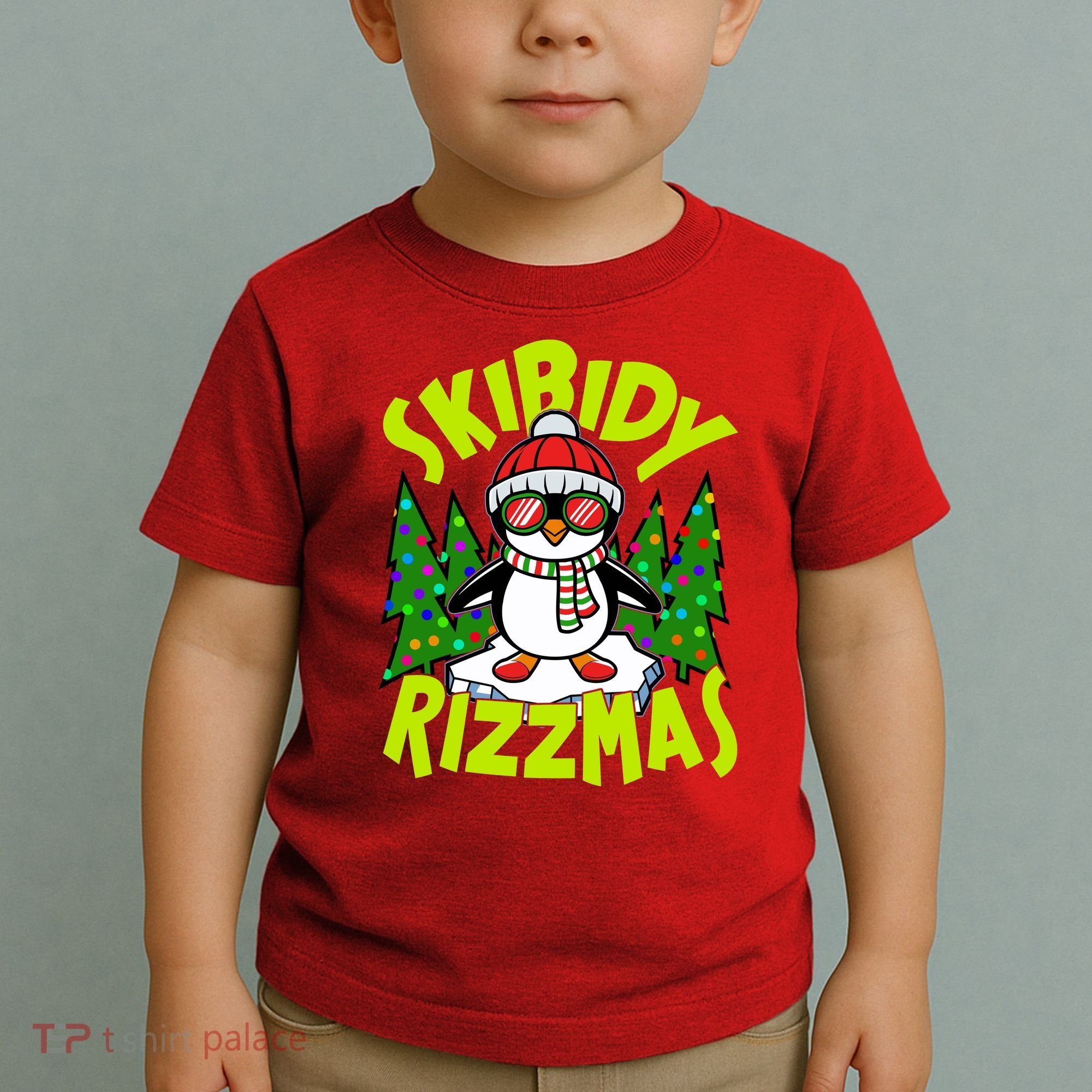 Skibidy Rizzmas Christmas Rizz Penguin Meme Toddler T-Shirt
