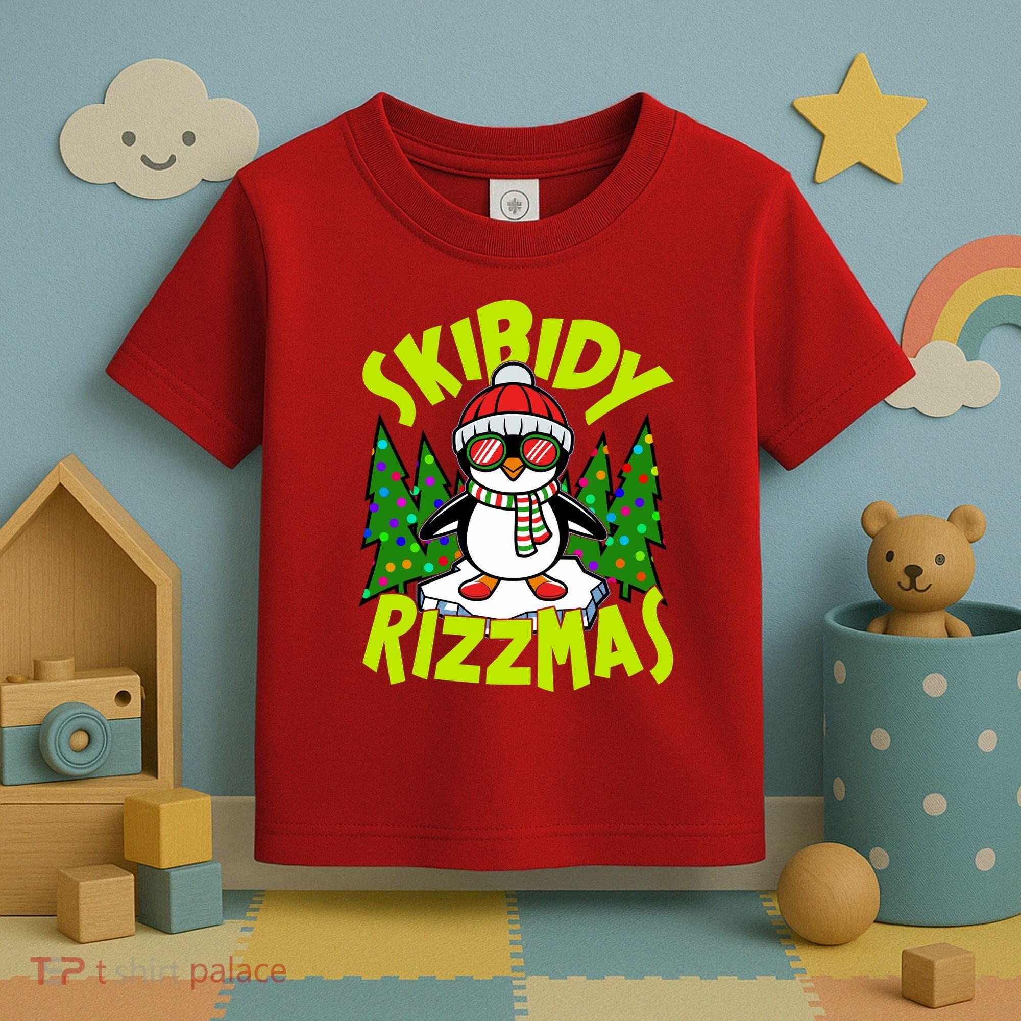 Skibidy Rizzmas Christmas Rizz Penguin Meme Toddler T-Shirt