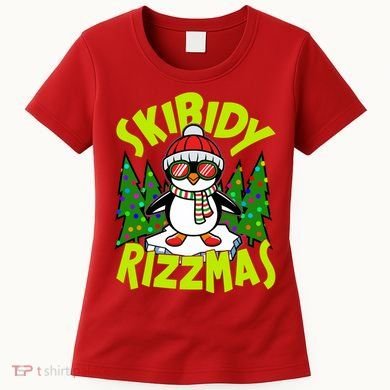 Skibidy Rizzmas Christmas Rizz Penguin Meme Women's T-Shirt