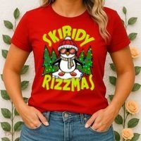 Skibidy Rizzmas Christmas Rizz Penguin Meme Women's T-Shirt thumb 2