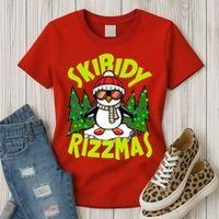 Skibidy Rizzmas Christmas Rizz Penguin Meme Women's T-Shirt thumb 3
