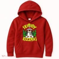 Skibidy Rizzmas Christmas Rizz Penguin Meme Kids Hoodie thumb 0