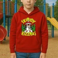 Skibidy Rizzmas Christmas Rizz Penguin Meme Kids Hoodie thumb 2