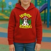 Skibidy Rizzmas Christmas Rizz Penguin Meme Kids Hoodie thumb 3