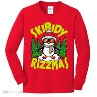 Skibidy Rizzmas Christmas Rizz Penguin Meme Kids Long Sleeve Shirt thumb 0