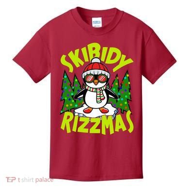Skibidy Rizzmas Christmas Rizz Penguin Meme Kids T-Shirt