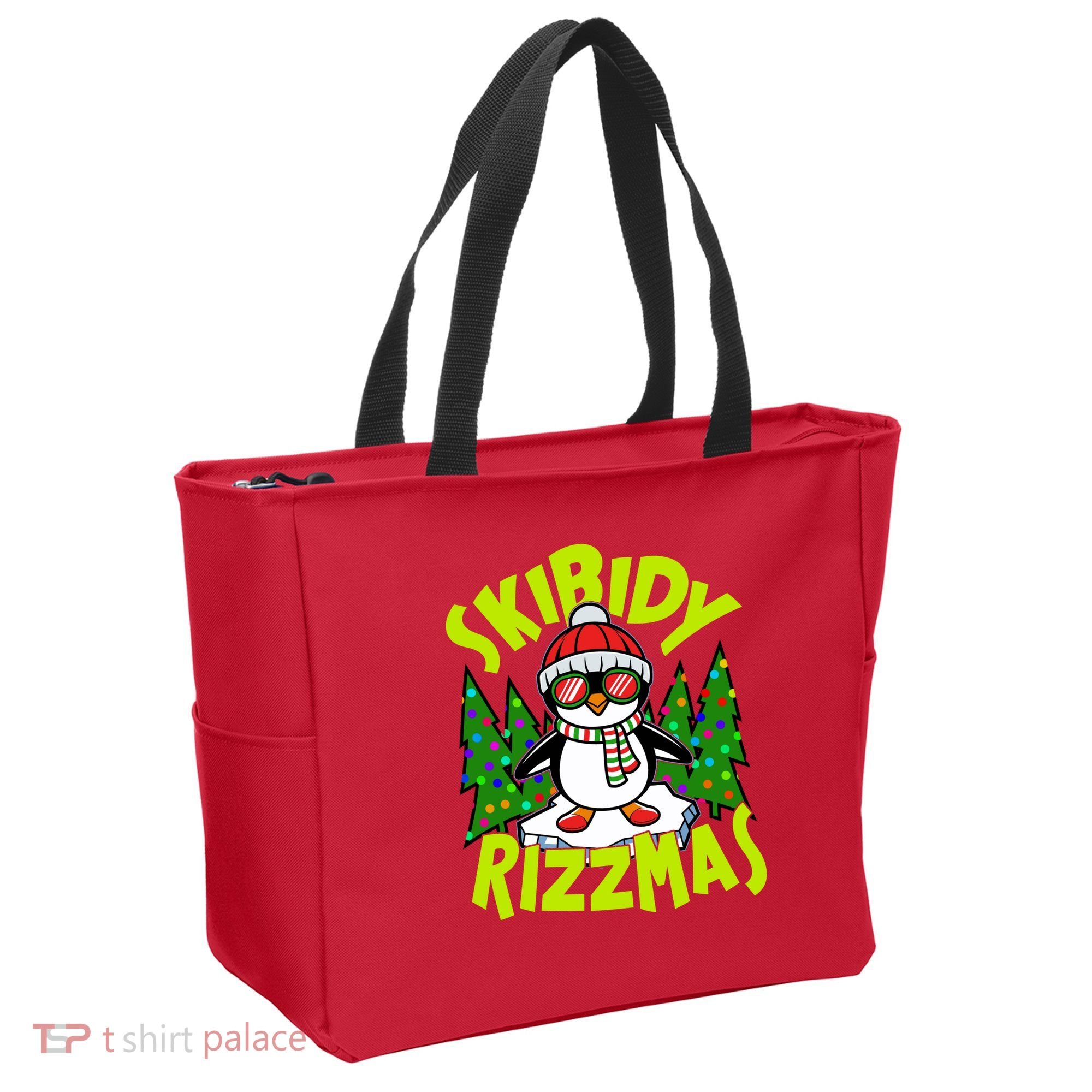 Skibidy Rizzmas Christmas Rizz Penguin Meme Tote Bag