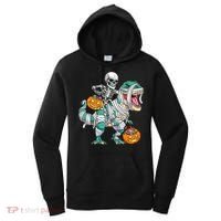 Skeleton Riding Dinosaur T Rex Funny Kids Halloween Women's Hoodie thumb 0